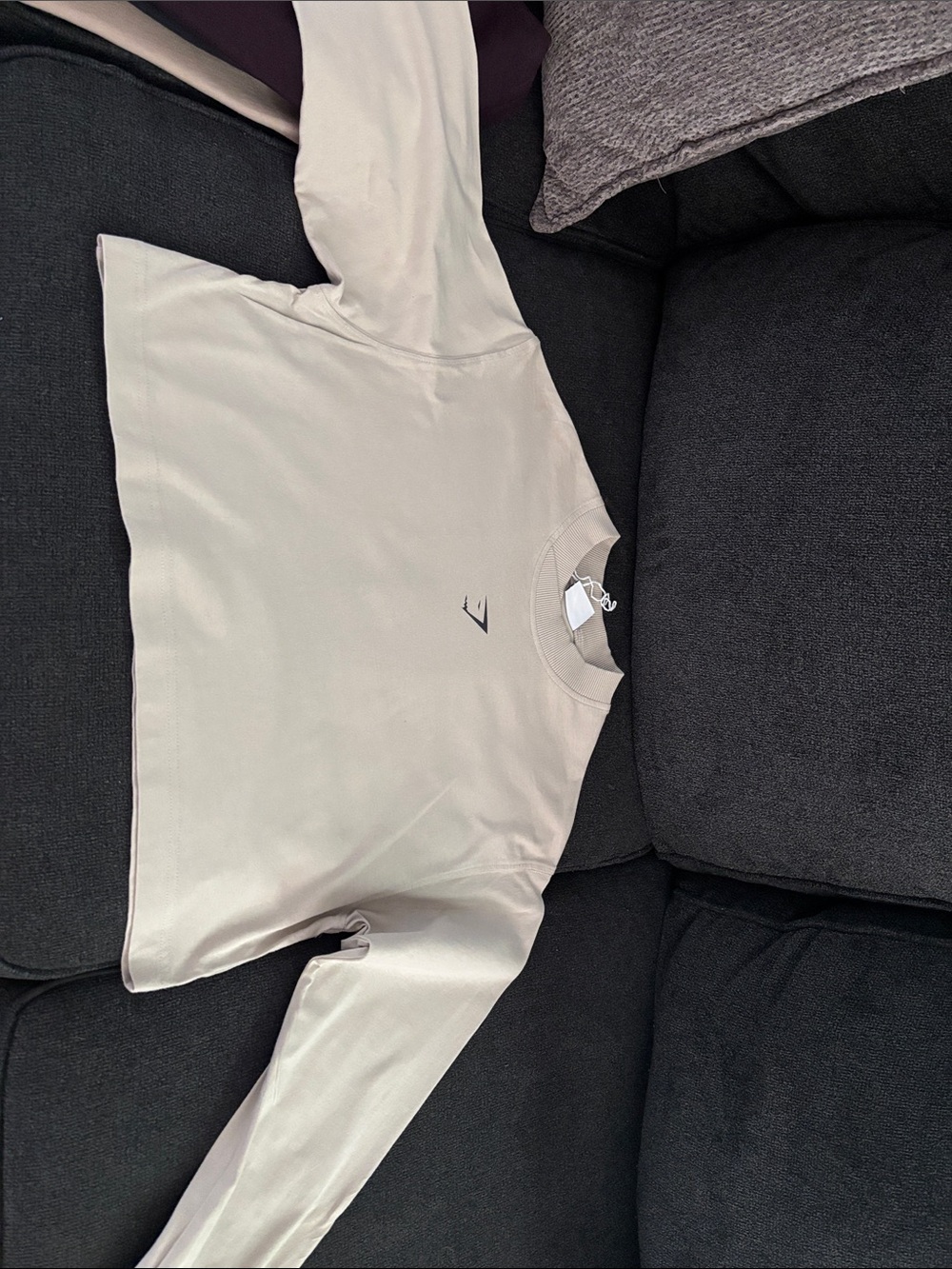 Gymshark Women's Light Beige Cropped Crew Sweatshirt